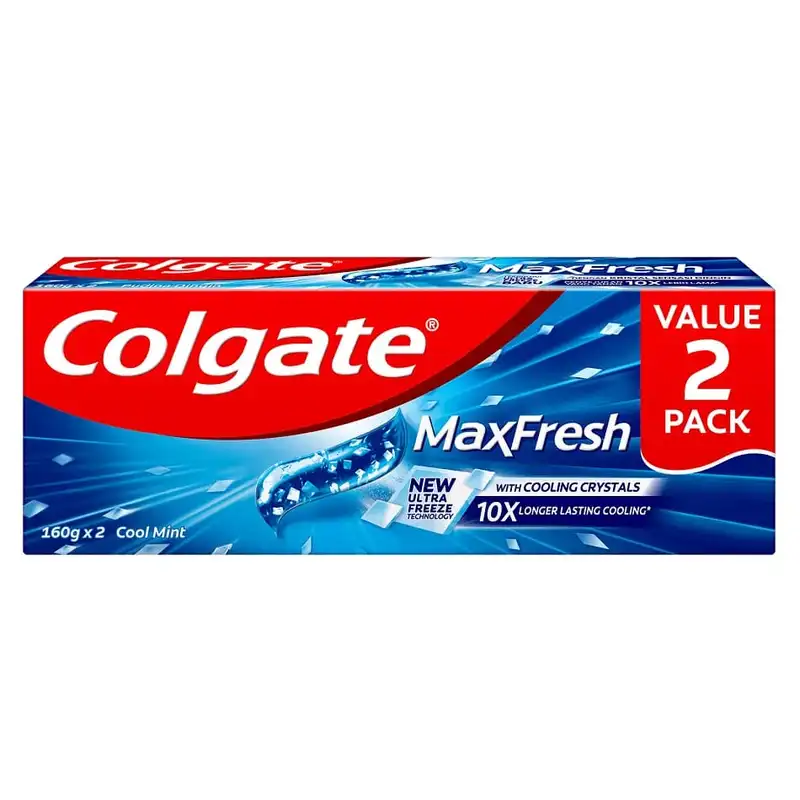 Colgate Max Fresh Cool Mint Toothpaste 2x160g (Carton of 24)