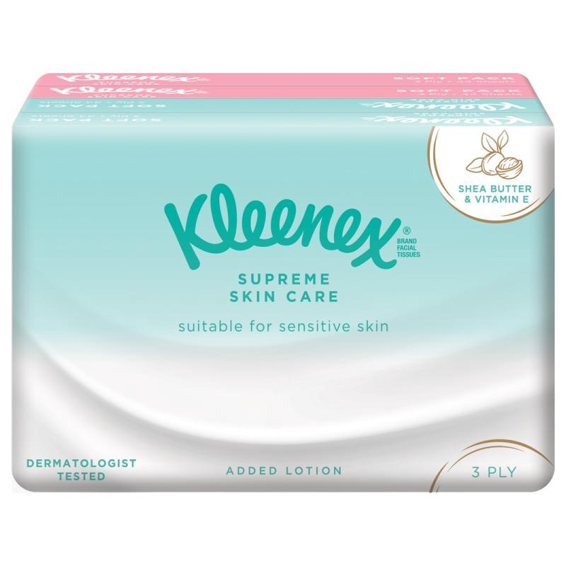 Kleenex 3Ply Silky Softpack 44's (Carton of 24)