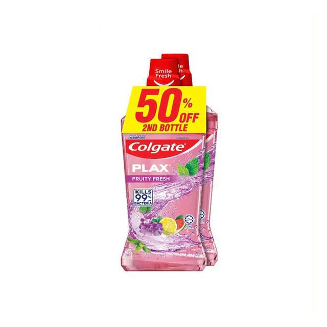 Colgate Mouthwash Plax Fruity Fresh 2x750ml