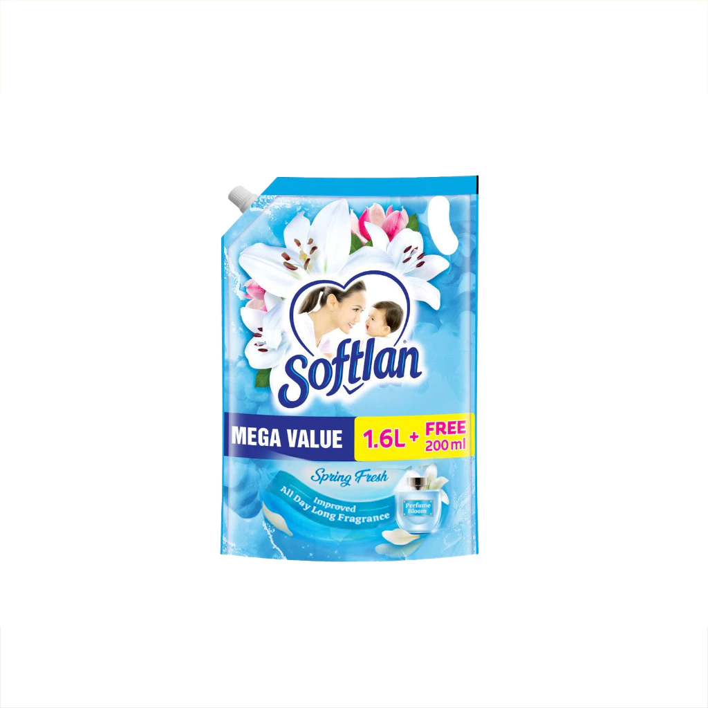 Softlan Spring Fresh Refill Fabric Softener 1.6L + 200ml (Carton of 8)