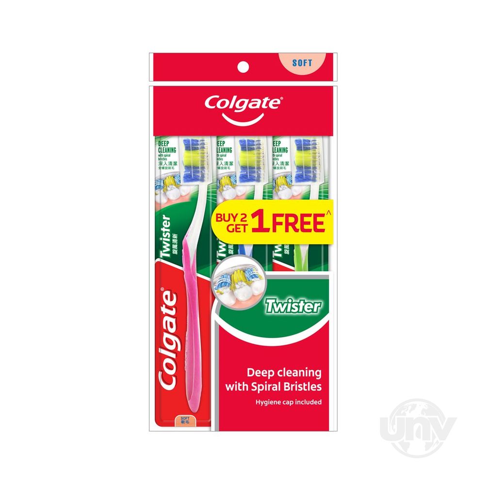 Colgate Twister Toothbrush 3's - Soft (Polybag)