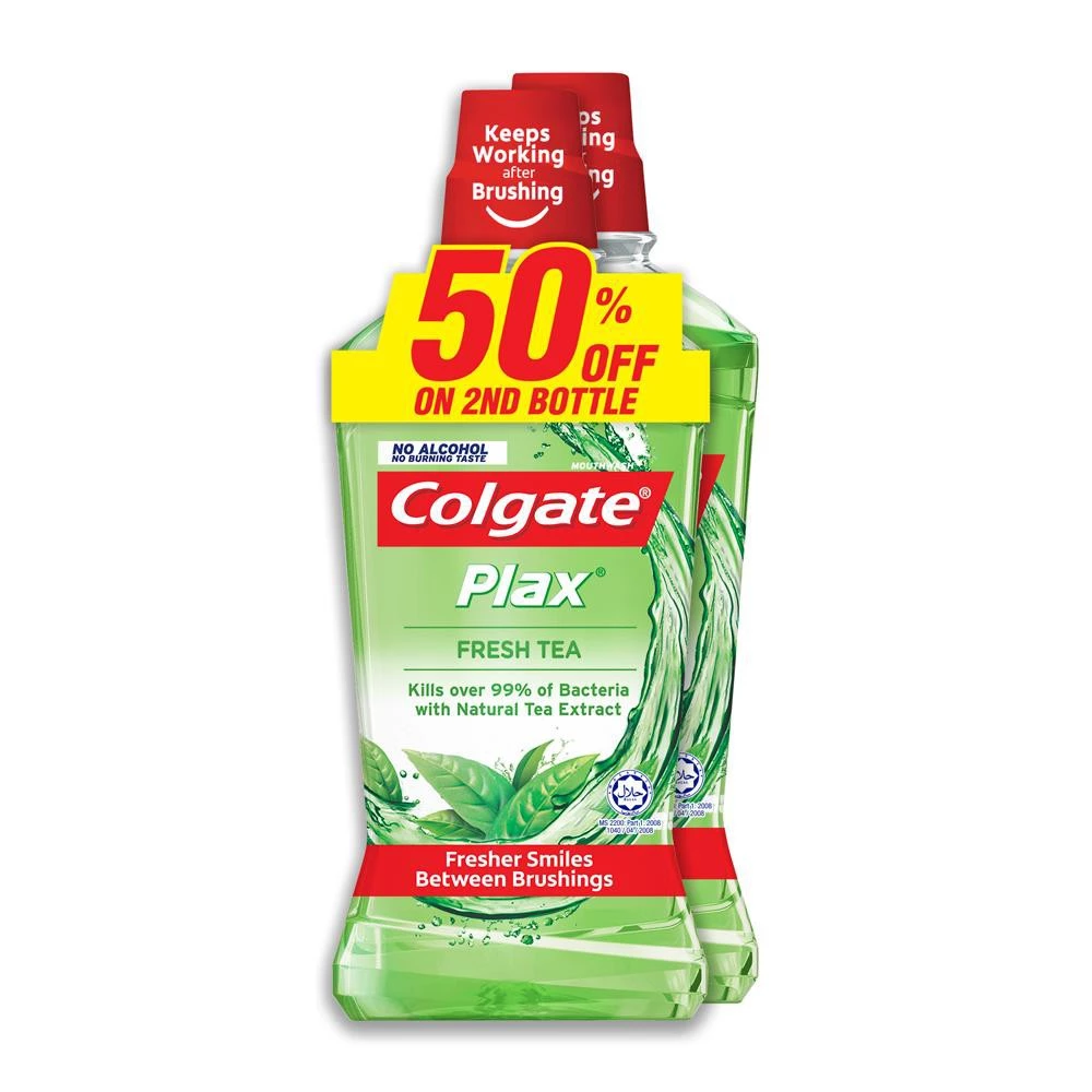 Colgate Mouthwash Plax Fresh Tea 2x750ml