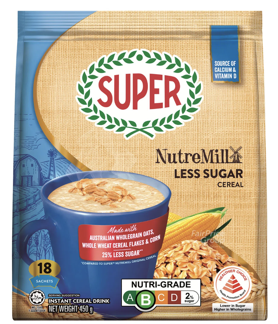 Super NutreMill - Cereal Less Sugar (25gx18s) (Carton of 24)