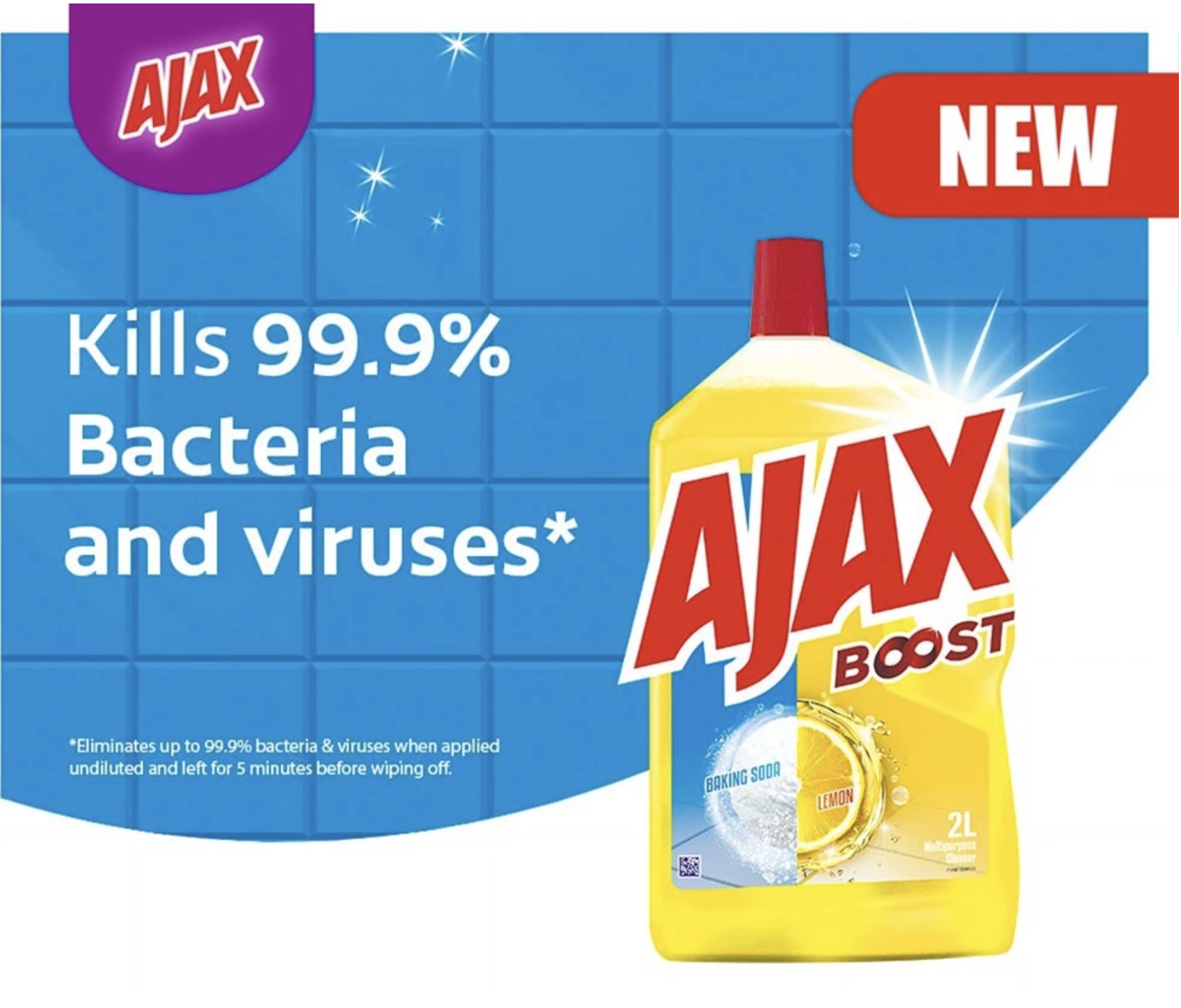 Ajax Boost Lemon & Baking Soda 2L (Carton of 6)