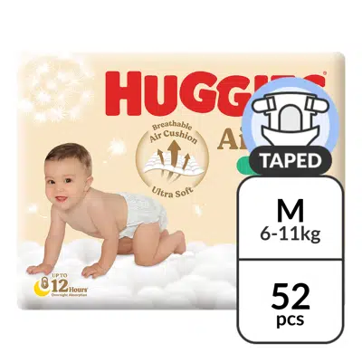 Huggies AirSoft Tape Diapers - M (Carton of 3)
