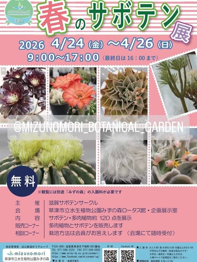春のサボテン展（4月26日開催）