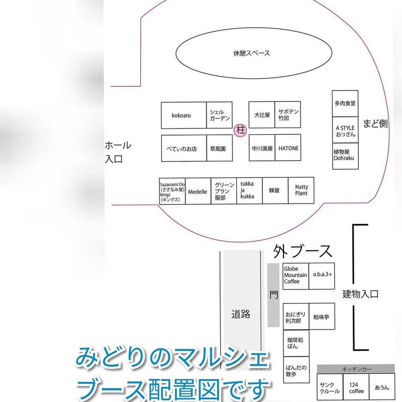 第4回 京都みどりのマルシェ ブース配置図
