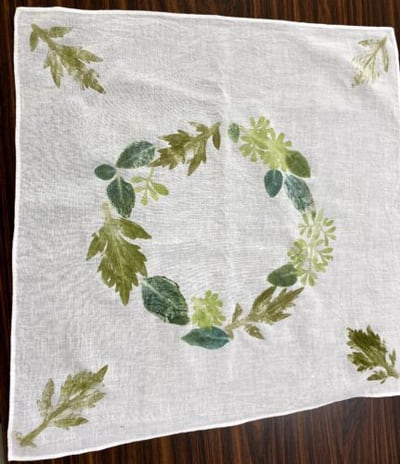 植物のたたき染め