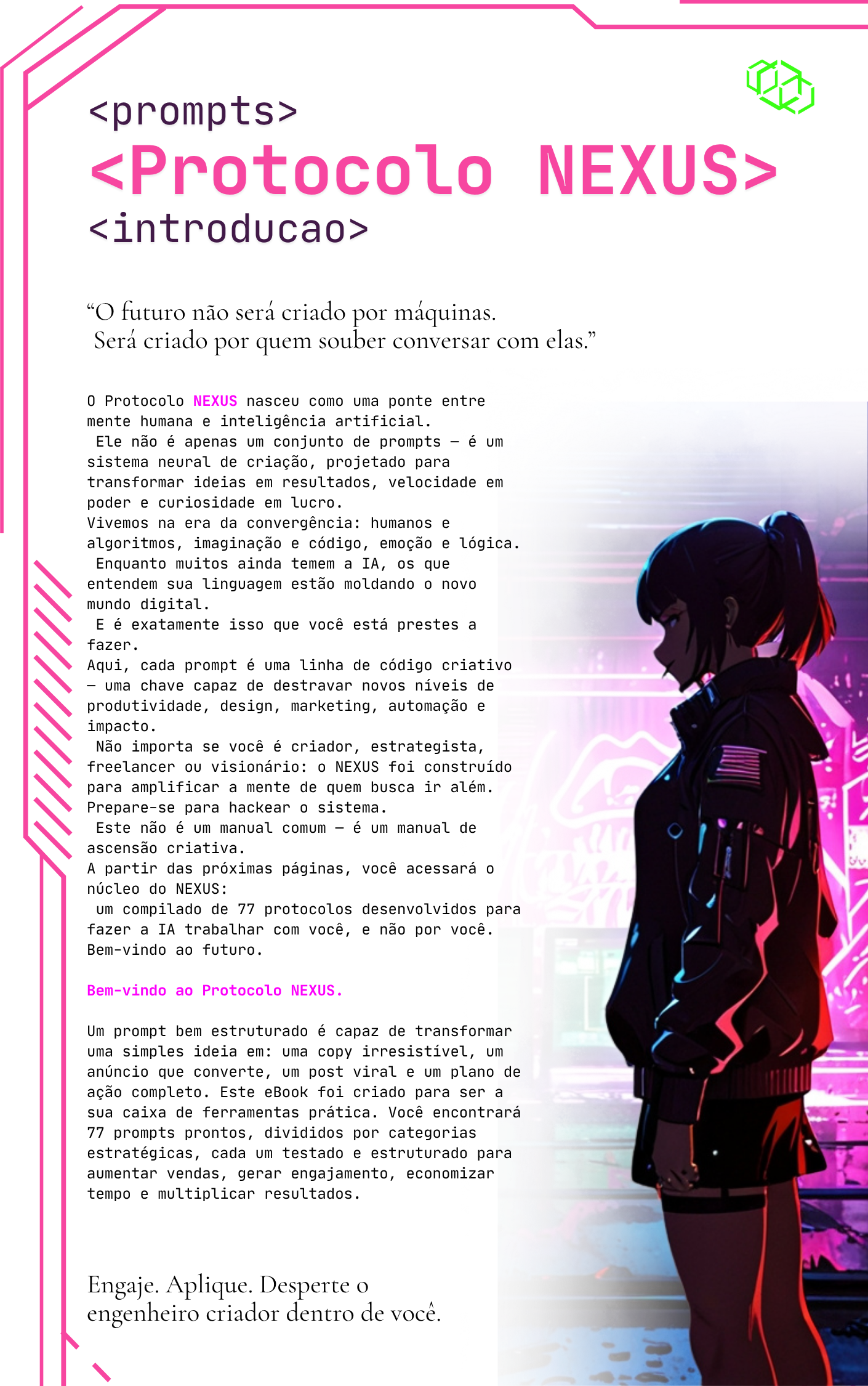 Tabela de exemplos de headlines magnéticas para copywriting geradas por IA.