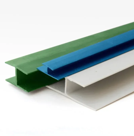 Angled view of Brown H Shaped Channel Plastic Profile, ideal for construction and design solutions - asmco