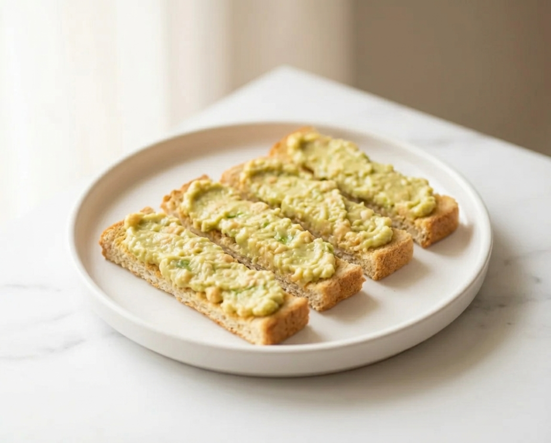 Creamy Avocado and Chickpea Toast Strips