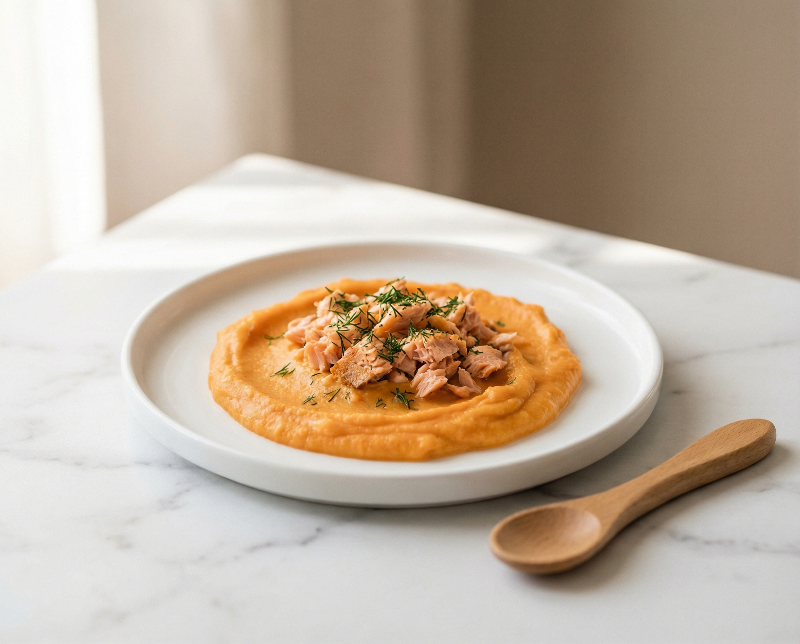 Baked Salmon with Sweet Potato Mash