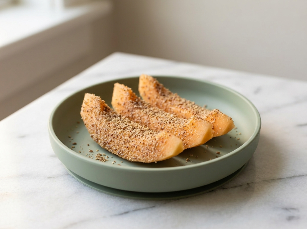 Cool Cantaloupe Teething Spears with Flax Coating