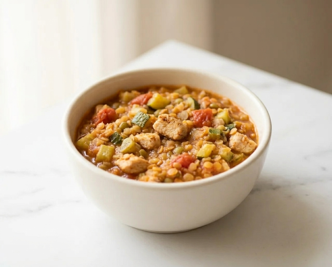 Chicken, Lentil, and Zucchini Stew