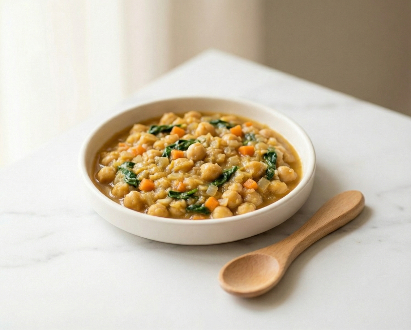 Mild Chickpea & Spinach Stew