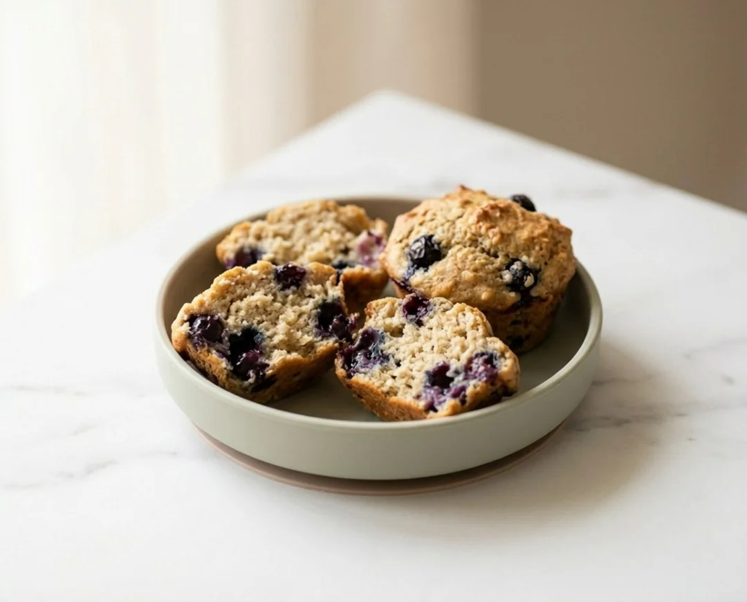 Cottage Cheese & Blueberry Muffins