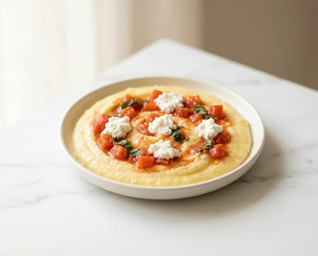 Creamy Polenta with Tomato & Ricotta
