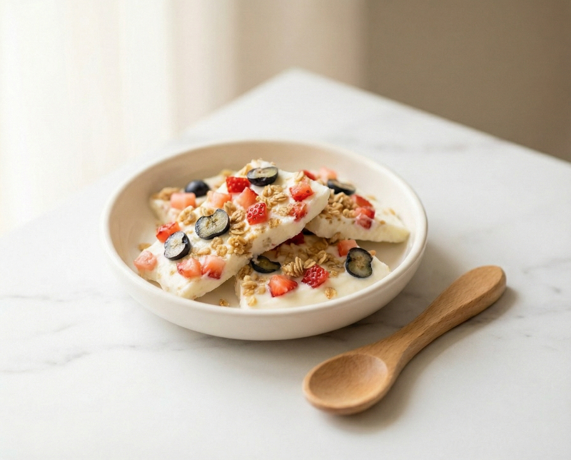 Frozen Yogurt Bark with Fruit & Granola