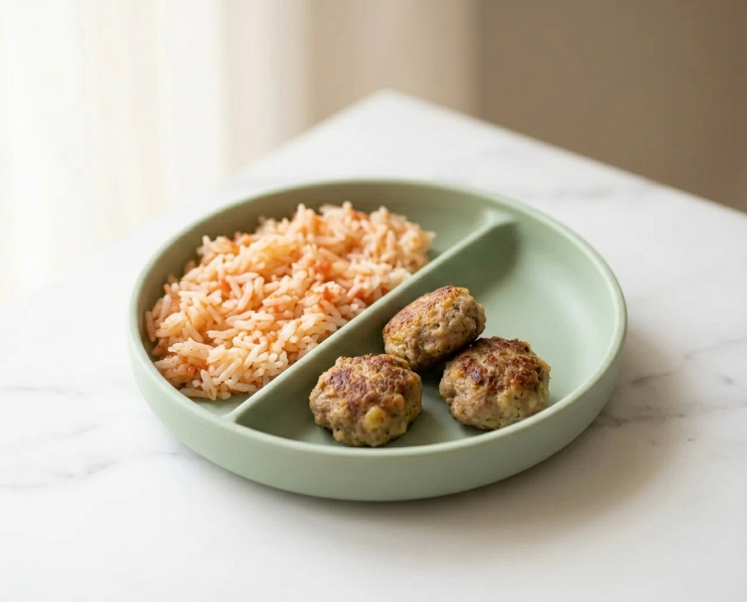 Lamb and Potato Meatballs with Tomato Rice