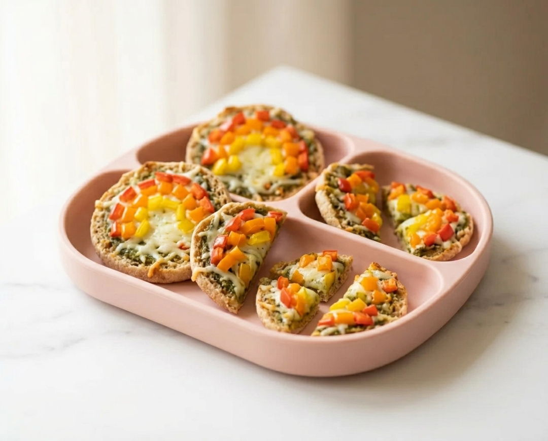 Rainbow Veggie Pesto Pizzas