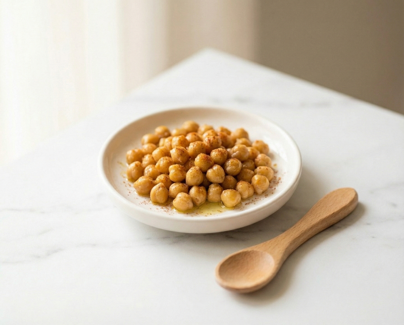 Soft & Smushable Roasted Chickpeas