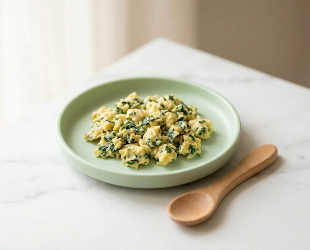 Soft Scrambled Eggs with Spinach