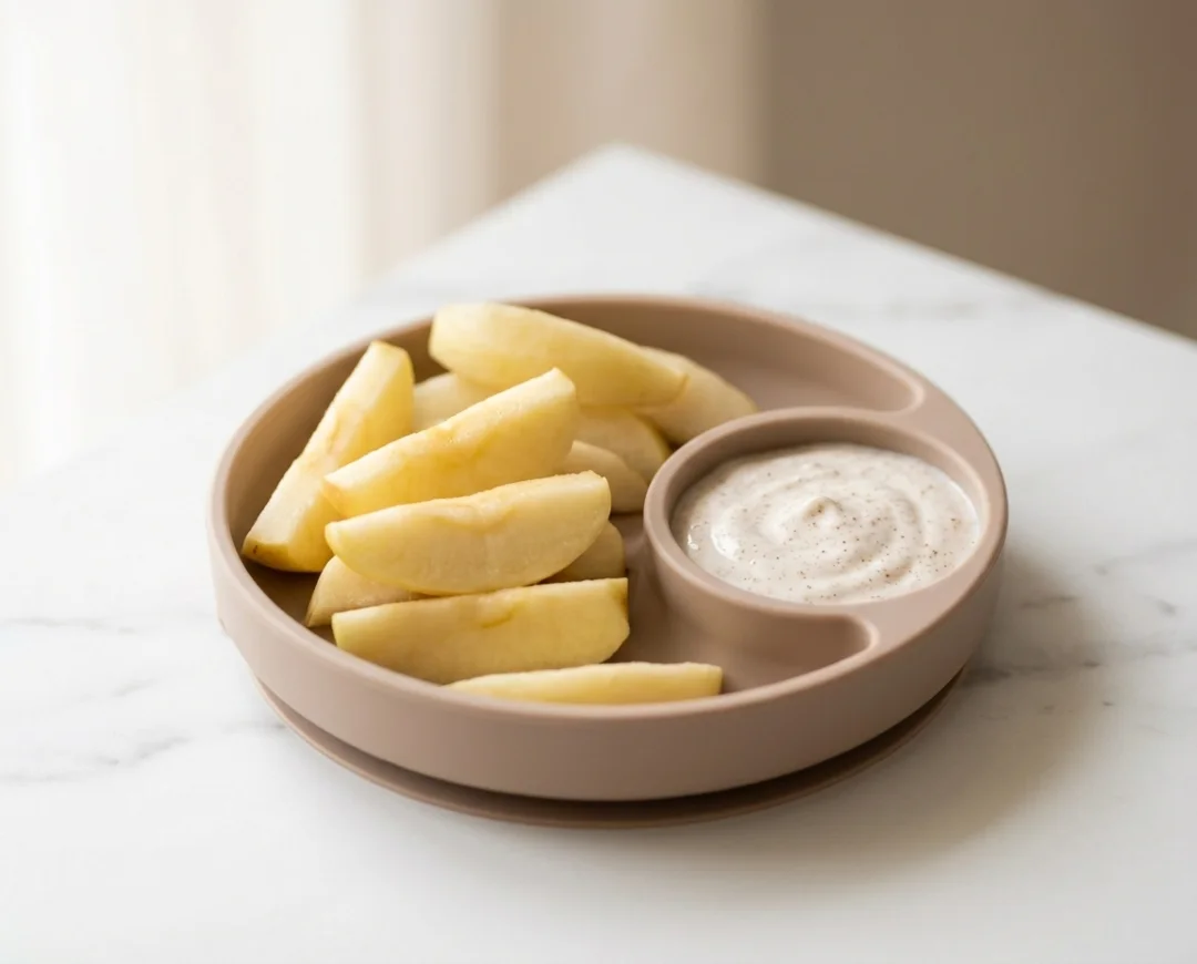Steamed Apple & Pear Wedges with Yogurt Dip