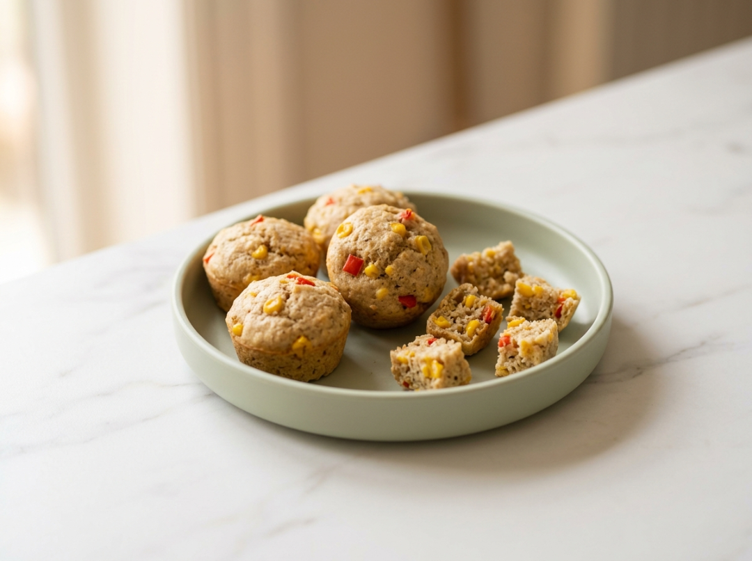 Savory Sweetcorn & Red Pepper Buckwheat Muffins