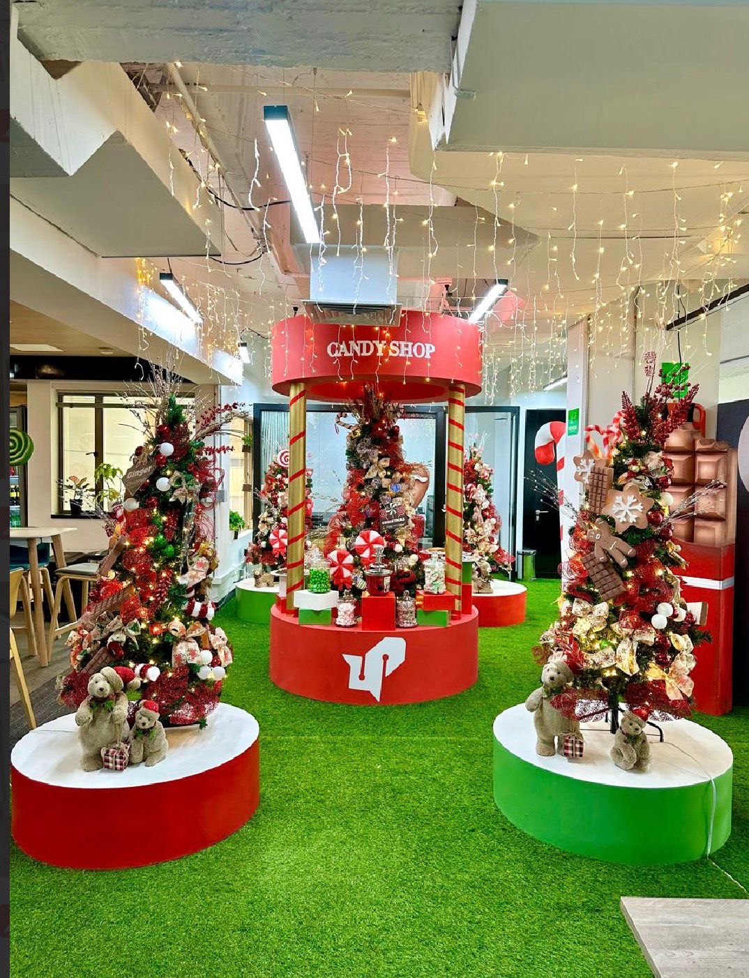 Decoración Candy Shop para evento corporativo