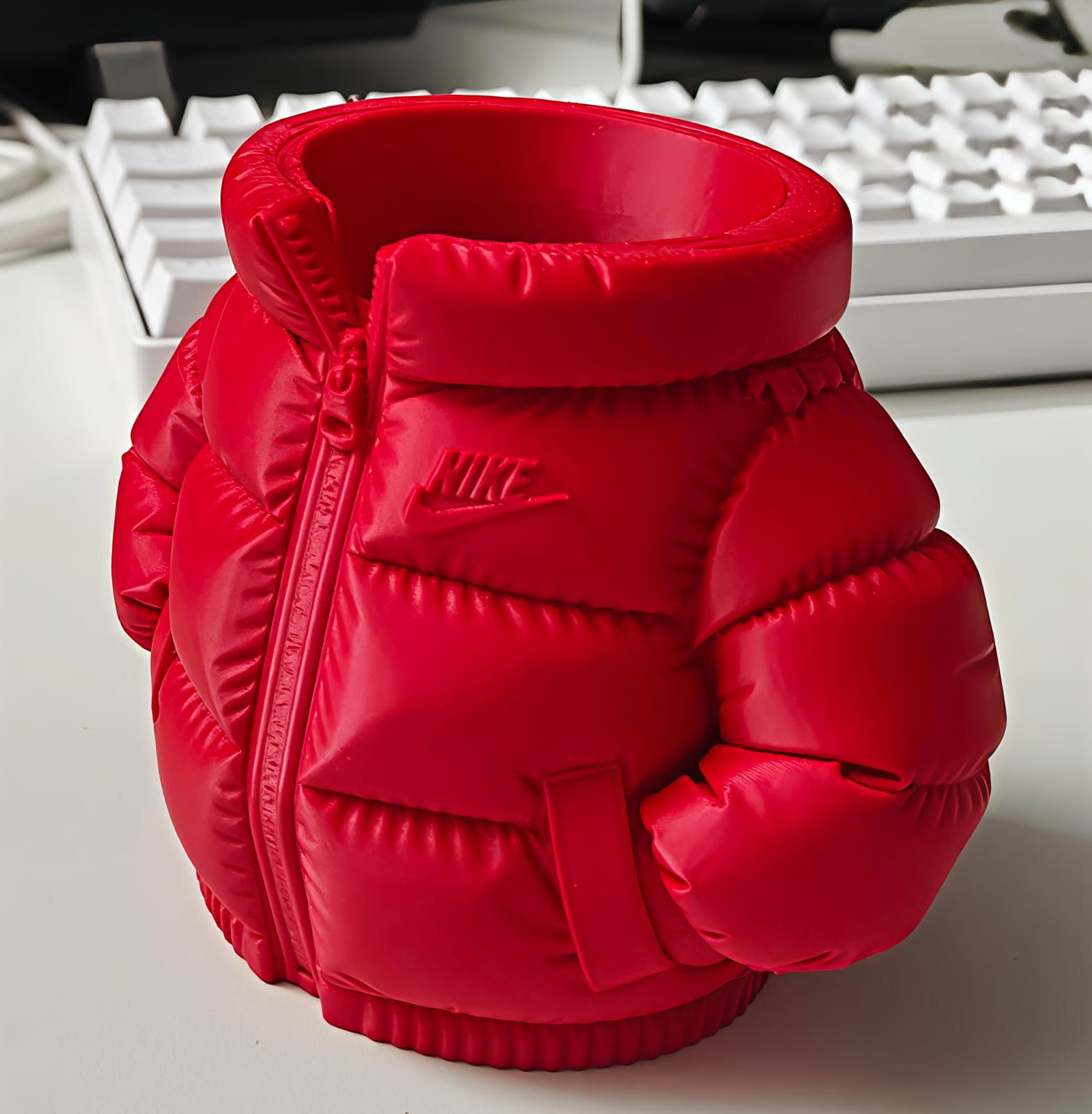 Trendy Jacket Style Pen Holder | Creative Desk Organizer | Puffy Winter Coat Design