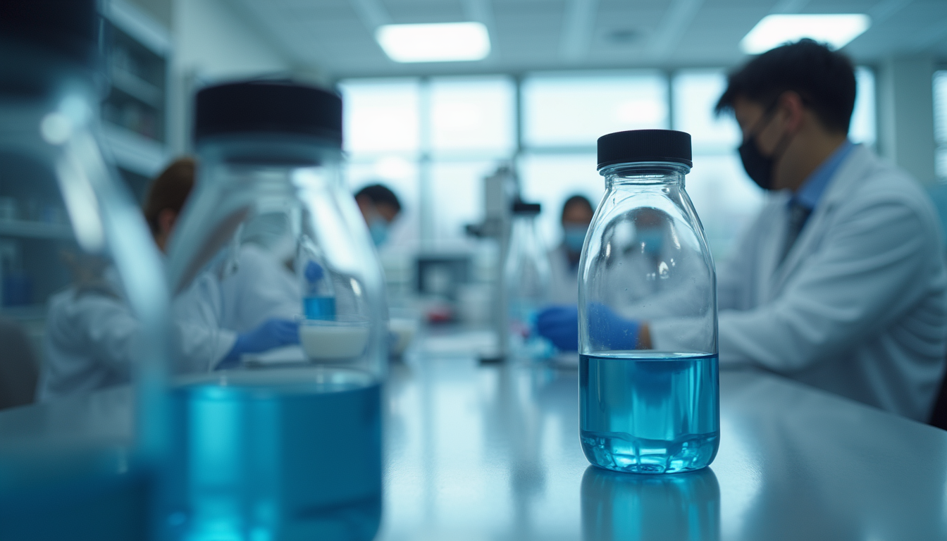 Eye-level view of a laboratory setup for stem cell therapy research