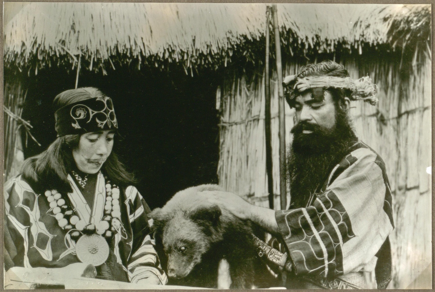 A married Ainu couple, taken in 1937.