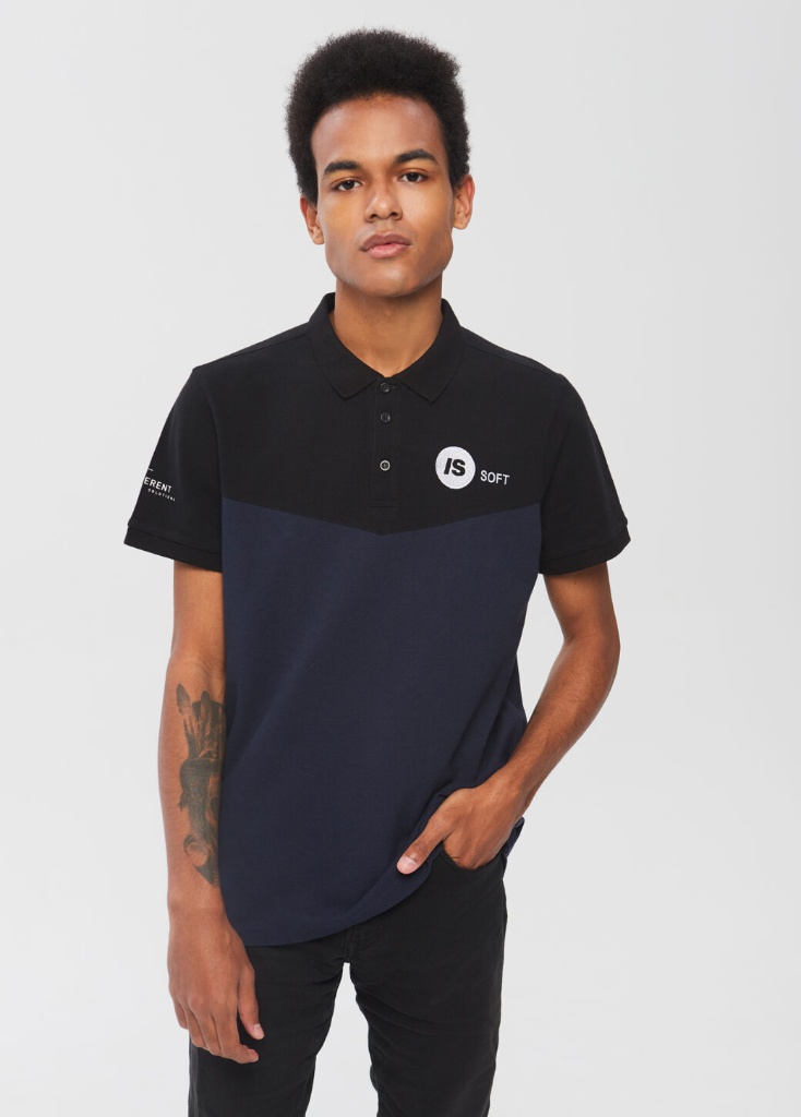 CORPORATE Double-colored Polo with Embroidery - Product