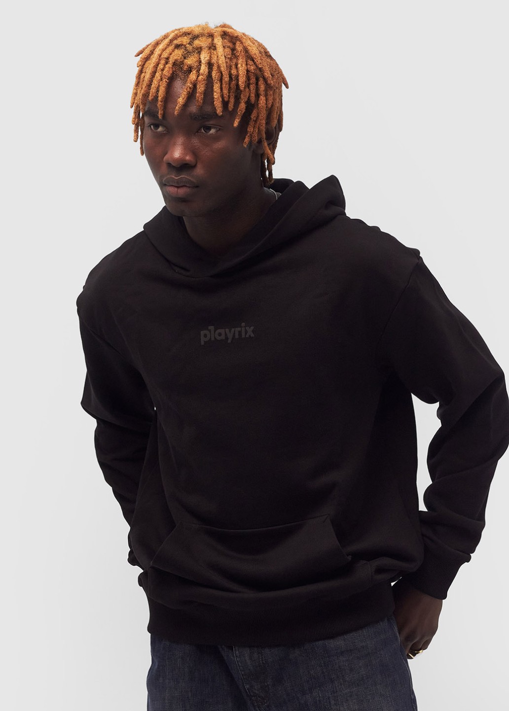 CORPORATE Black hoodie with a print on the back - Product