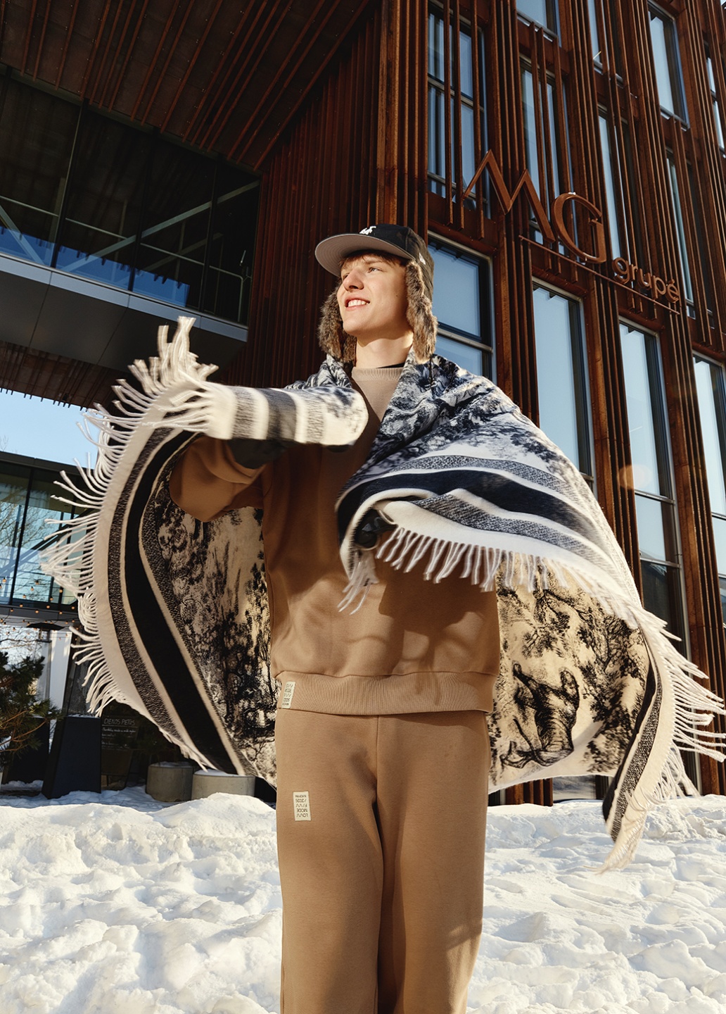 Корпоративный плед с узором - Product