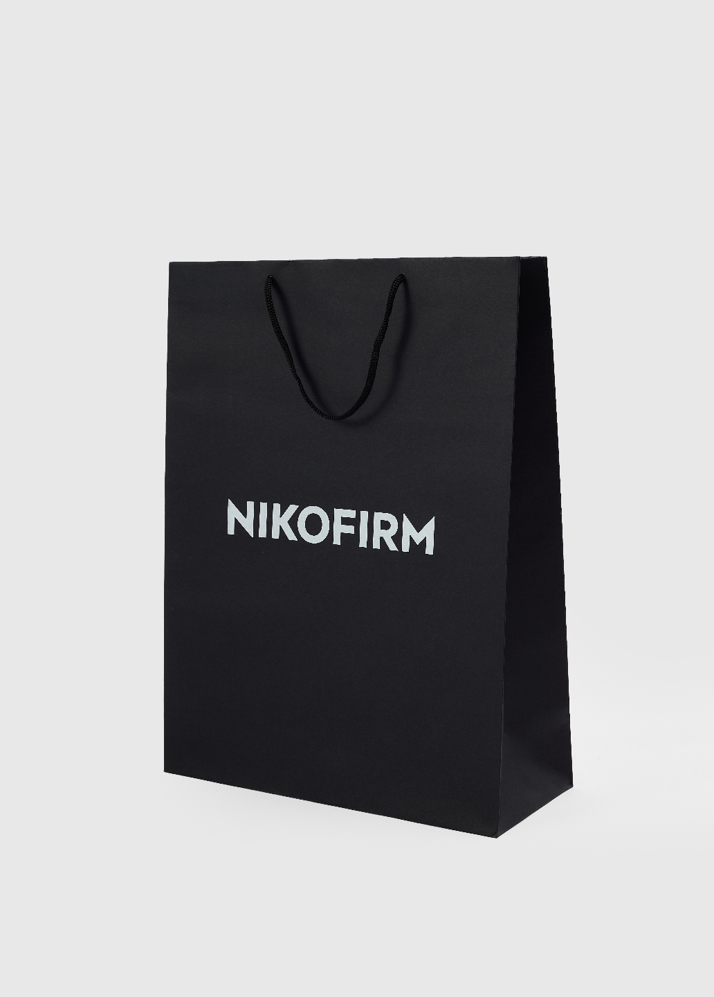 Branded black gift bag with laces, 37x27x15 cm - Product