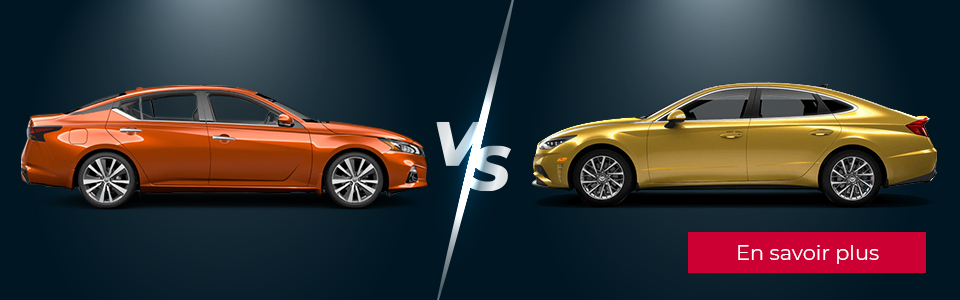 En savoir plus: Image des deux autos qui ''s'afrontent'' Nissan altima 2021 versus Hyundai Sonata 2021