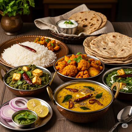 Delicious Indian thali