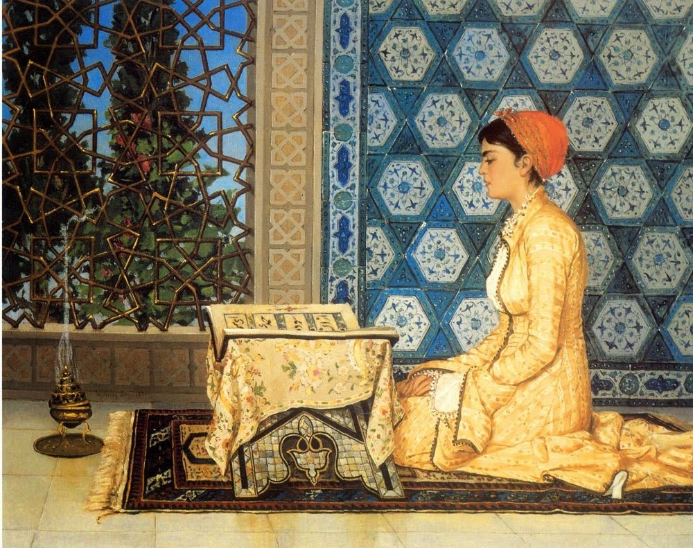 "Garota Recitando o Alcorão", Osman Hamdi Bey