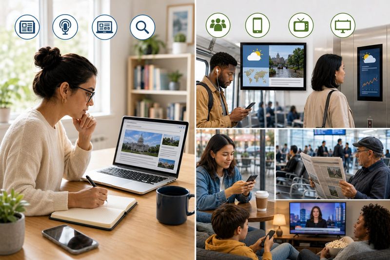 Passive vs. Active News Consumption and Updating the Pictures in Our Heads