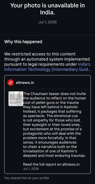 Instagram censorship puzzle: Alt News post survives only after ‘Burhan Wani’ is removed