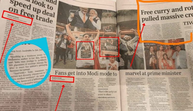 Free food drew crowd to Modi event in Australia? Morphed newspaper clipping viral
