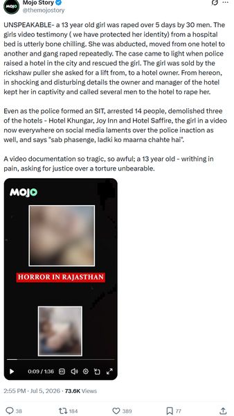 Hardoi victim’s hospital-bed statement falsely linked to Rajasthan ‘gangrape’ case