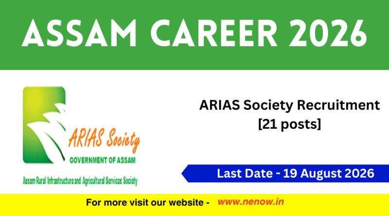 Assam Career 2026 : ARIAS Society Recruitment [21 posts]