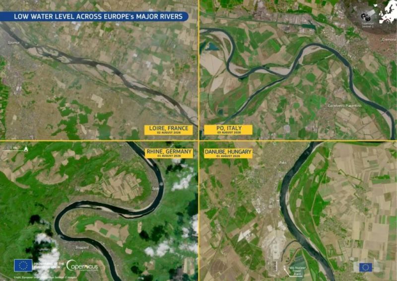Record Drought and Extreme Heat Push European Rivers to Lows as Wildfires Spread North