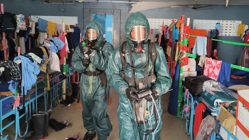 At Chennai Central station, workers of seafood factory count ammonia leak losses