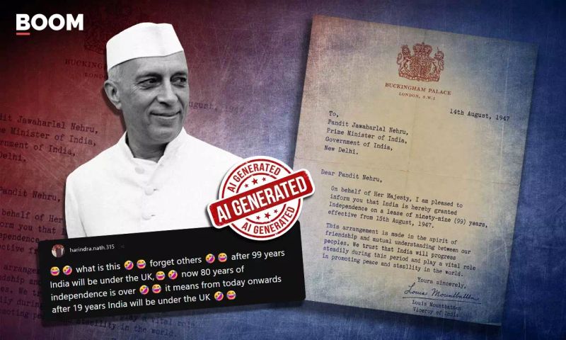AI Letter Falsely Claims India Got Independence On 99-Year Lease