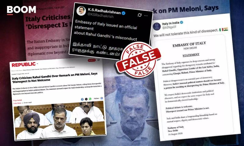 Photo Of Italian Embassy Statement Criticising Rahul Gandhi Is Fake
