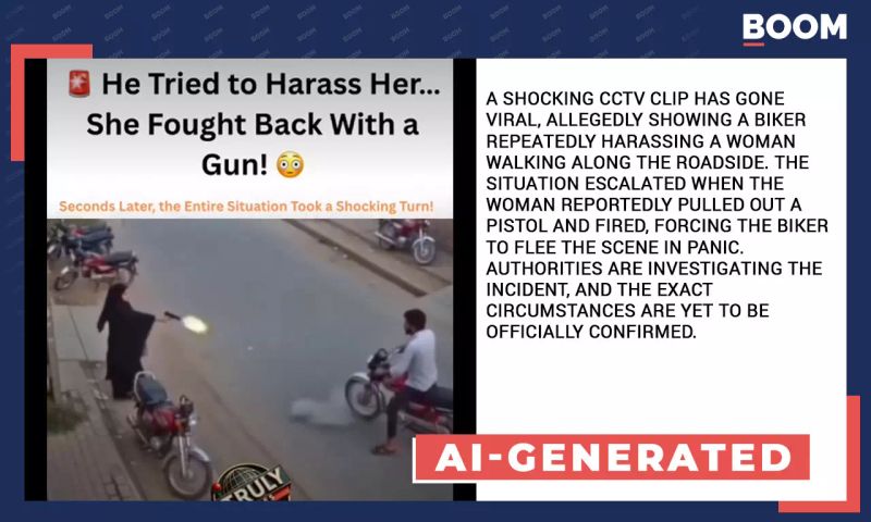 CCTV Video Of Muslim Woman Shooting At Harasser On Bike Is AI