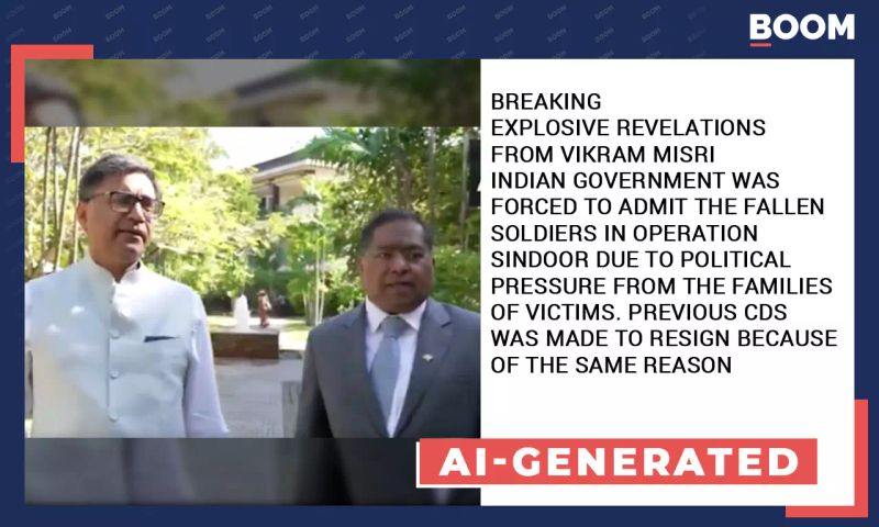 Video Of Foreign Sec Statement On Op Sindoor Casualties Is A Deepfake